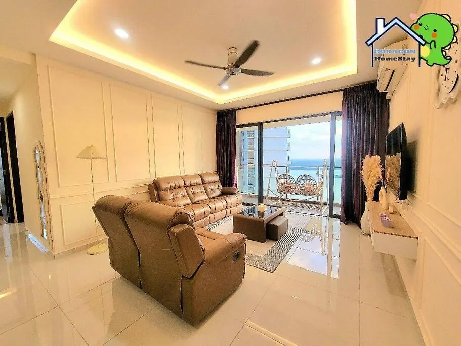 Daire 4Br High Floor Unblock Seaview Danga Bay Lovell By Gdragon Homestay Johor Bahru